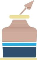 Isolated ink bottle in flat style. vector