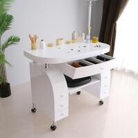 Cosmetic table for nail care women saloon photo