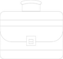 Black line art illustration of a luggage bag. vector
