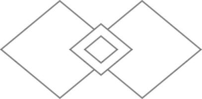 Flat style badge in black line art. vector