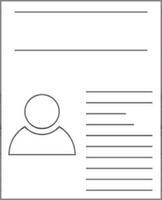 Identification card in black line art. vector