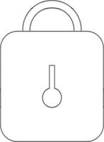 Isolated lock in black line art. vector
