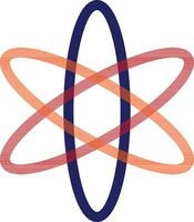 Blue and orange atomic structure. vector