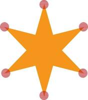 Sheriff badge in orange and red color. vector