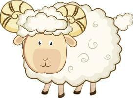 Sheep cartoon character. vector