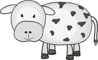 Cute cow cartoon character. vector