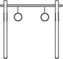 Illustration of exercise bar with rings. vector