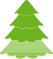 Green Christmas Tree in flat style. vector