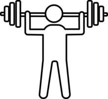 Man lifting heavy barbell. vector