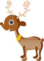 Illustration of cute brown reindeer. vector