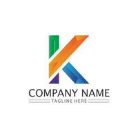 K logo design K letter font Concept Business logo vector and design initial company