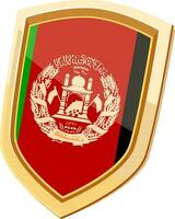 Afghanistan country flag shield for Sports concept. vector