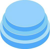 3D blue circles infographic element for Business. vector