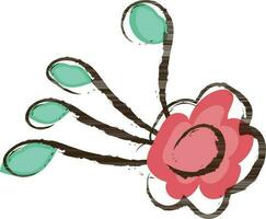 Hand drawn illustration of flower. vector