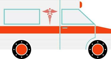 plano ilustración de un ambulancia. vector