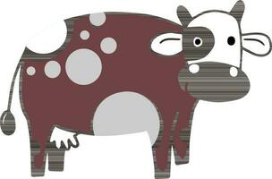Illustration of cartoon cow. vector