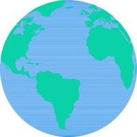 Vector Earth Globe symbol in flat style.