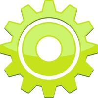 Green gear infographic element. vector