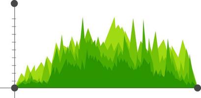 Green statistical graph infographic. vector