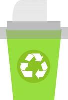 Flat illustration of recycle bin. vector