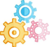 Colorful cogwheel or gear elements. vector