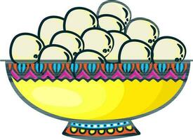 Decorative bowl with food. vector