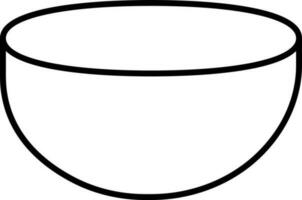 Line art illustration of Bowl icon. vector