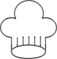 Black line art illustration of Chef hat icon. vector