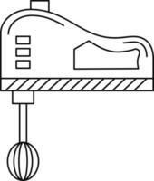 Black line art illustration of a electric mixer. vector