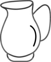 Flat style Jug icon in line art. vector