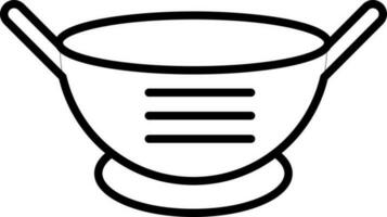 Flat style Colander icon in line art. vector