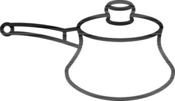 Pressure cooker icon in thin line art. vector