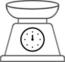 Weight scale icon in line art. vector