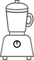 Mixer Grinder Or Blender Icon in Black Line Art. vector