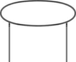 Line art Round table icon in flat style. vector