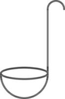 Flat style Ladle icon in line art. vector