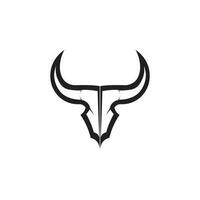 Bull horn and buffalo logo and symbols template icons app vector