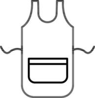 Line art illustration of Apron icon. vector