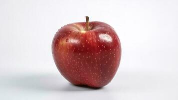 Red apple isolated on white background. Fresh raw organic fruit, generate ai photo