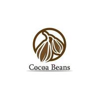 logotipo de chocolate e icono de cacao y diseño vectorial nuez y nuez deliciosa vector