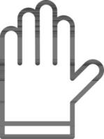 negro línea Arte ilustración de guante icono. vector