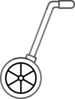 Surveyor wheel icon in black outline. vector