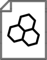 Molecule note sheet icon in line art. vector