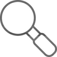 Black line art illustration of Magnifying glass icon. vector