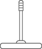 Line art wiper icon in thin line art. vector