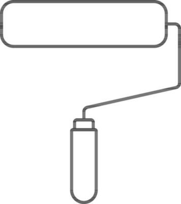 Line art Paint roller icon in flat style.