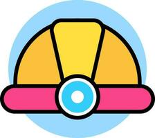 Isolated Construction helmet icon in pink and blue color. vector