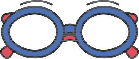 Blue Eyeglasses icon on white background. vector