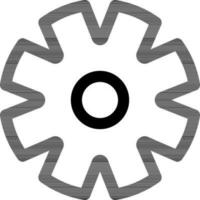 Cogwheel or Setting icon in line art. vector