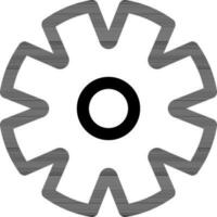 Cogwheel or Setting icon in line art. vector